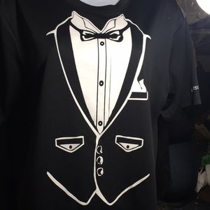 ASICS tuxedo print workout t-shirt